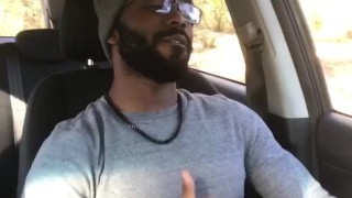 Horny Black Dude Stroke BBC & Cums in Public Trail