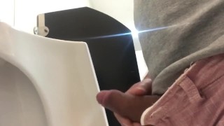 Risky cock play, nearly caught twice no cum