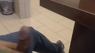 At work playing with my dick 