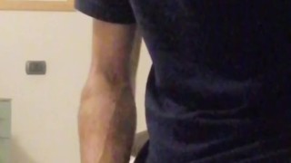 Twink jerks off furiously and cums