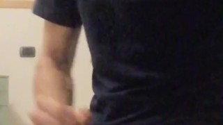 Twink jerks off furiously and cums