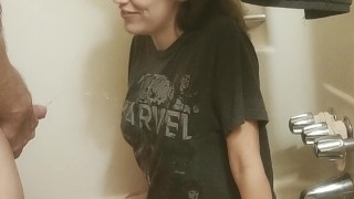 Wearing a T-Shirt While Tip Takes a Piss on Me