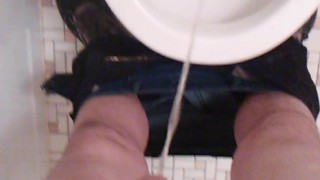 POV Transgirl Pissing; 4 x's Slowed Down (SloMo)