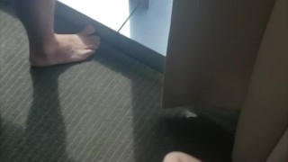 Snuck up on Hung teen BF Jacking Off in Hotel