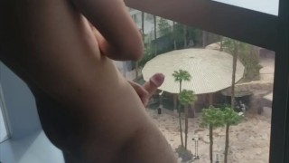 Snuck up on Hung teen BF Jacking Off in Hotel