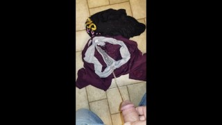 Pissing on my step sisters clothes she left on the bathroom floor