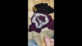 Pissing on my step sisters clothes she left on the bathroom floor