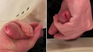 Cumming and pissing in the sink 4K HDR