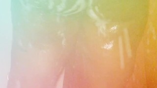 Thick ebony twerks in shower