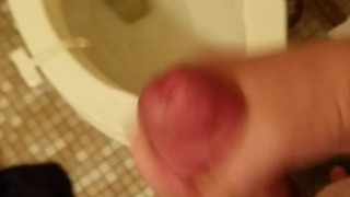 Jerking Off into toilet. College grad shows you how to cum.