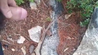 slow motion outdoor pee