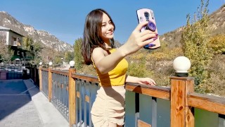 HOT spring or HOT me? BIG TITS PLAY IN water SIDEBOOB NIPSLIP BRALESS