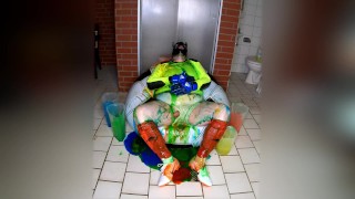 Soccer Gunge Pup making a (colourful) mess (w/ happy ending)