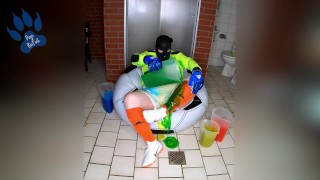 Soccer Gunge Pup making a (colourful) mess (w/ happy ending)