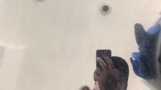 Cumming across a mirror