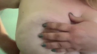 BBW soapy tit play in shower to orgasm 