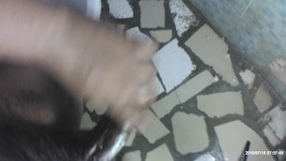 African black panther str8888888oking in the bathroom