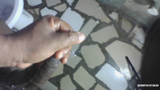 African black panther str8888888oking in the bathroom