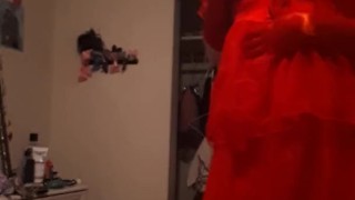 My bf in drag and loving it