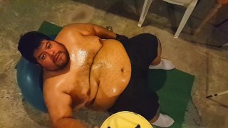 Big Chub Sweaty and working out.