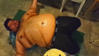 Big Chub Sweaty and working out.