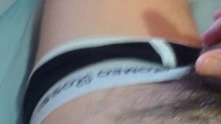 My cum floods me. Homemade