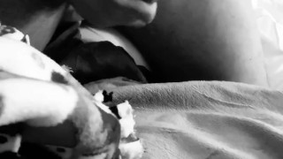 Wife talks dirty makes her man blow a huge load