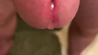 Virgin shoves a 15 inch metal rod down his cock