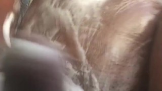 Chocolate Sexsymbol Stroking BBC IN THE Shower UNTIL she Cum's LARGE LOAD..