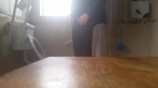 Very skinny slender boy has a quick wank after coming home