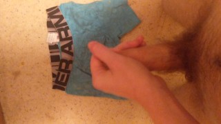 Uncut College Twink Blows Load On Used Compression Shorts