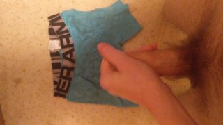 Uncut College Twink Blows Load On Used Compression Shorts