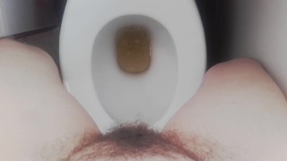 Steady solo toilet piss POV