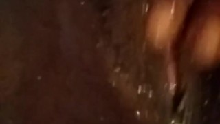 Playing with my wet black pussy squirting ebony pussy