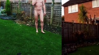 Naked in garden when neighbour is home