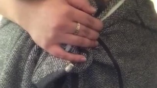 Playing with my tits after a shower 
