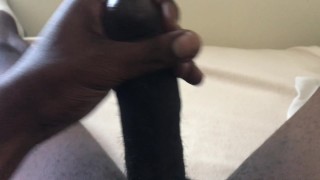 Stroking thick BBC Chocolate Pole