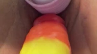 Wife teasing husband at work with pussy video