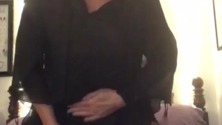 Sexy MILF teases camera, fucks pussy with new toy and squirts