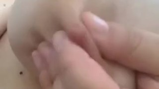 Girl plays with Boobs in the shower 