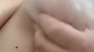 Girl plays with Boobs in the shower 