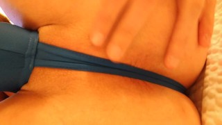 Showing off my asshole behind man thong