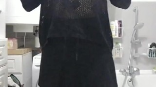 Patty crossdresser all in black