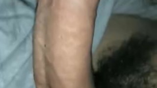 Latina covers dick in her cum