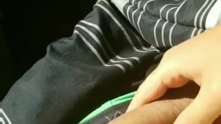 Young stud finds time to jerk off on camping trip 