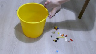 footfetish collecting legos with my feet