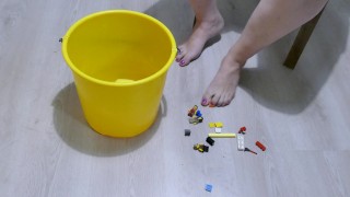 footfetish collecting legos with my feet