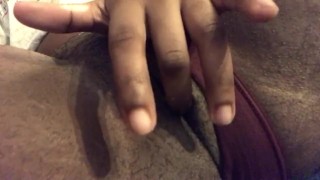 Ebony Teen Teases Pussy In Panties