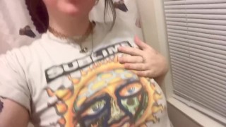 Strip and Piss 12 -Goth girl Strips and Pees