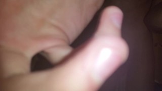 Very skinny teen strokes his very hard cock in bathroom 